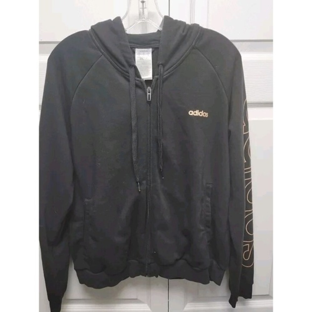 Size XLarge Adidas Women's Essentials Hooded Track Jacket Black/Copper Metallic‎